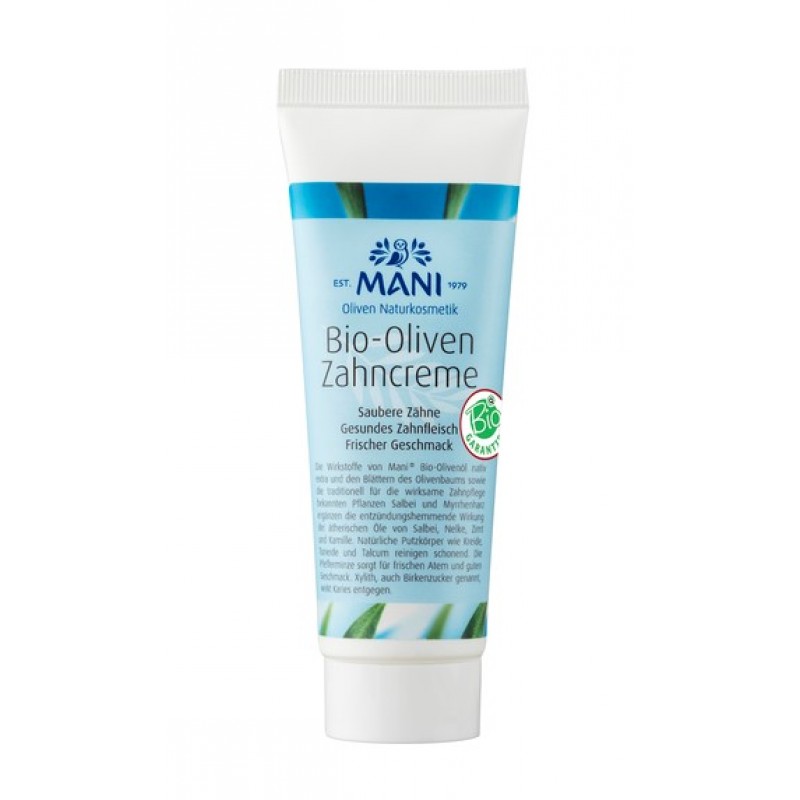 MANI Organic Olive Toothpaste, 80 ml tube Natural Cosmetics
